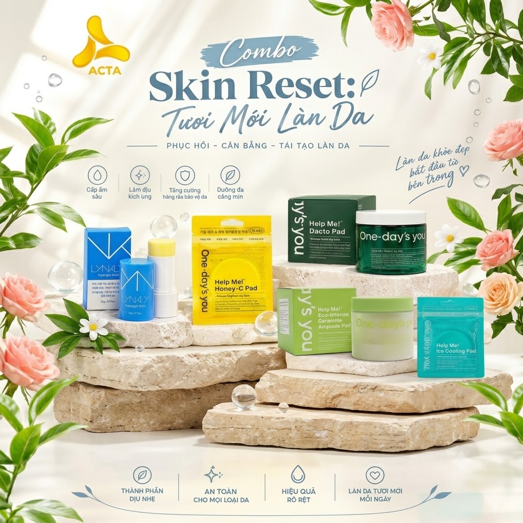 Combo Skin Reset: Tươi Mới Làn Da - Làm Sạch, Se Khít Lỗ Chân Lông, Cấp Ẩm & Hạ Nhiệt Da (5 Món) - Thumbnail 1