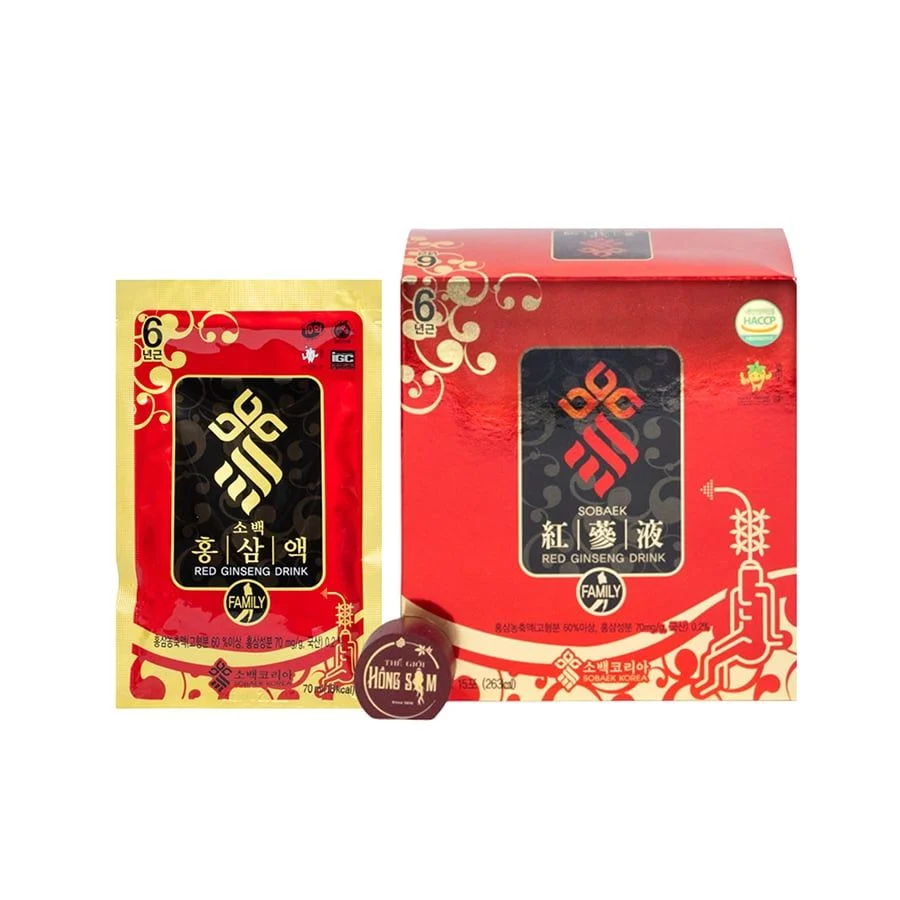 Nước Hồng Sâm 6 Năm Tuổi Sobaek Hàn Quốc 30 Gói x 70ml - Thumbnail 3