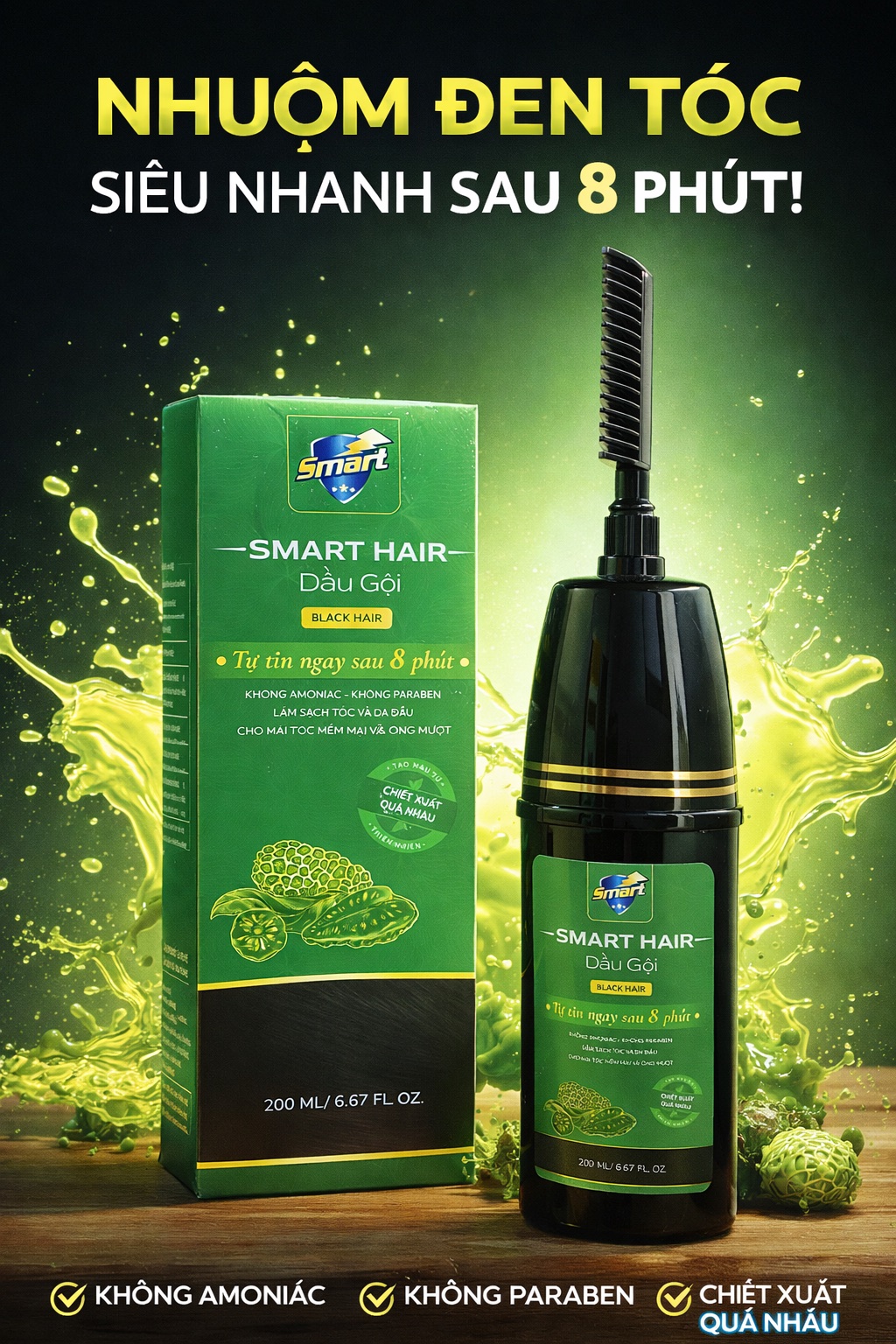 Combo Bổ Tạng Đẹp Tóc (Nước hồng sâm + Nước giải rượu + Dầu gội phủ bạc) - Thumbnail 2