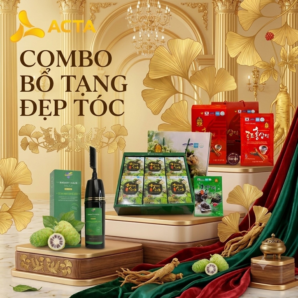 Combo Bổ Tạng Đẹp Tóc (Nước hồng sâm + Nước giải rượu + Dầu gội phủ bạc) - Thumbnail 1